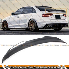 PSM STYLE HIGHKICK REAL CARBON FIBER TRUNK SPOILER WING FOR 10-16 AUDI S4 SEDAN