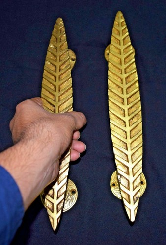 Golden Love Leaf Shaped Handle Brass Handmade Garden Gate Door Handle Gk 593 - 第 2/9 張圖片