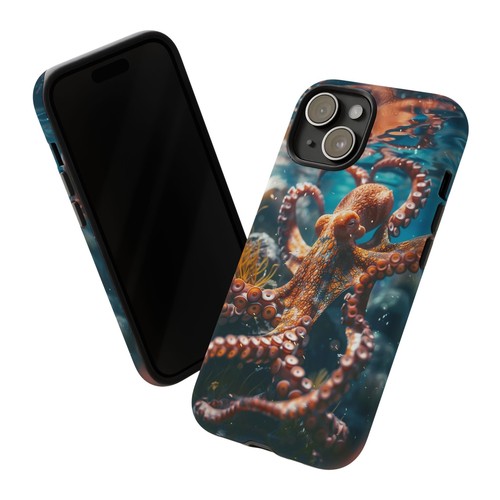Phone Ink - iPhone, Pixel, Samsung Galaxy Case - Orange Octopus Reef - 第 24/191 張圖片