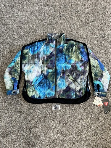 New Free People FP Movement Pippa Printed Blurry Blue Pullover Zip Jacket Small - Picture 2 of 13