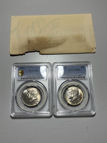 1964 P & D Kennedy Half Dollar Tidy House Set PCGS MS66/65 - Bild 2 von 12
