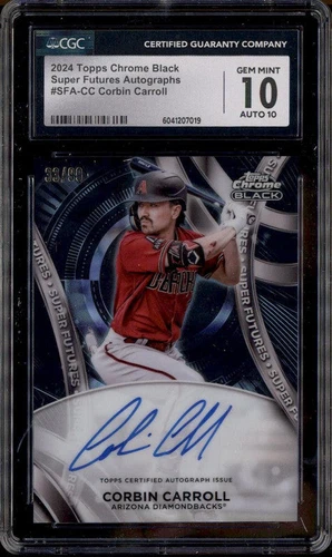2024 Topps Chrome Black Super Futures Autograph Corbin Carroll Auto /99 CGC 10