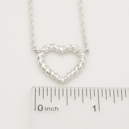 Tiffany & Co. Twist Open Heart Necklace Pendant 19.2" Silver 925 w/Pouch - Picture 12 of 12