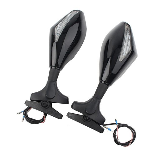 2x LED Blinklicht Rückspiegel Für Honda Kawasaki Yamaha YZF R6S Schwarz Motorrad - Afbeelding 8 van 9