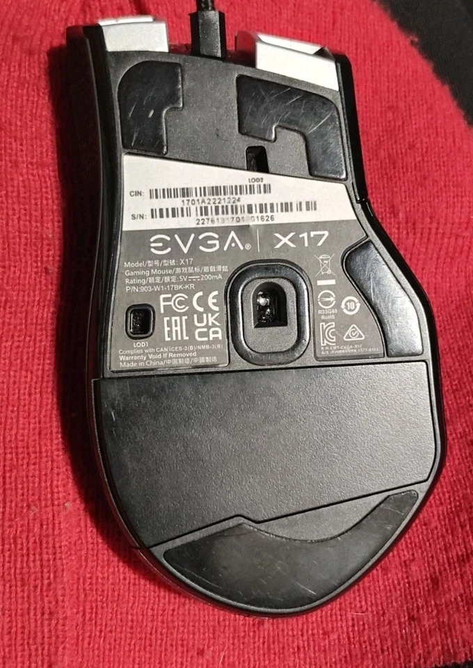 EVGA X17 Gaming Mouse, Wired, Black, Customizable, 16,000 DPI, 5 Prof, 10 Butt - Image 3 of 4