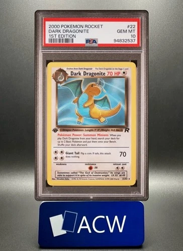 Dark Dragonite - 2000 Team Rocket #22🔥 1st Edition PSA 10 🔥GEM Vintage Pokemon