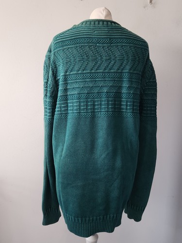 White Stuff Men's Knitted Jumper Green Patterned Faded Look Size Large - Picture 5 of 8