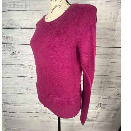 Banana Republic Sweater Womens XS Magenta Long Sleeves Crew Neck Lightweight - Picture 5 of 10