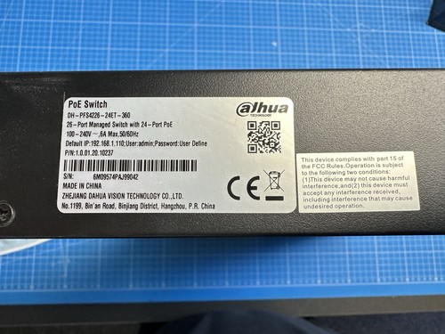 24 Port PoE Switch Dahua DH-PFS4226-24ET-360 (360W PoE) - Bild 4 von 4