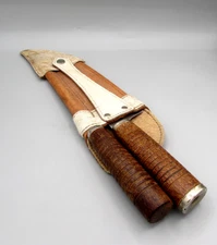 Vintage Tramontina Sport Brazil Gaucho Knife w/ Sheath Sharpener Chrome Moly