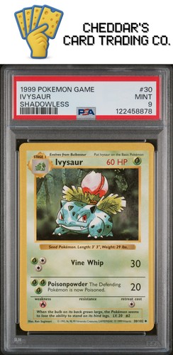 1999 Pokémon Base (Shadowless) Ivysaur #30 PSA 9 (New Cert!)
