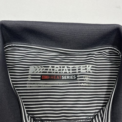 Ariat Polo Shirt Mens Small Black White Tek Heat Series Workwear Short Sleeve - Bild 3 von 10