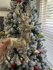 Gold Reindeer Christmas Décor – Modern Metallic Holiday Tabletop Deer Statue