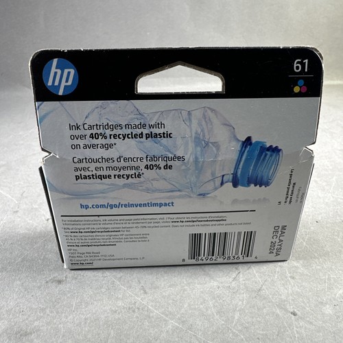 Cartucho de tinta color HP 61 caducado febrero 2024 limpio sellado nuevo en caja nuevo en caja. - Imagen 6 de 7