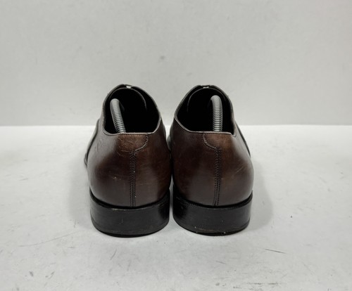 Scarpe Oxford Salvatore Ferragamo Luce in pelle marrone punta a cappuccio uomo taglia 10,5 D - Foto 5 di 10