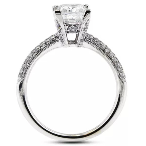 Anillo de compromiso de oro blanco de 18 quilates pequeño diamante cultivado en laboratorio princesa de 1,66 quilates F VS1 - Imagen 14 de 15