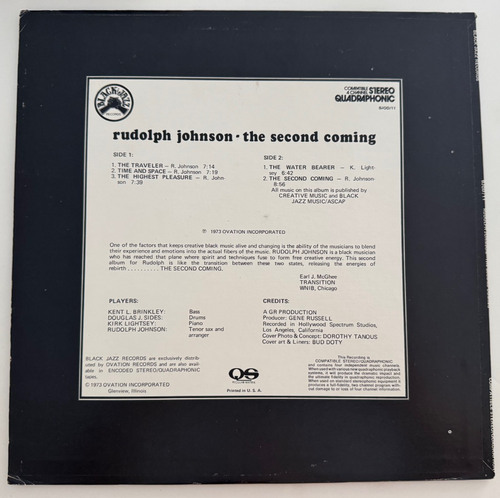 Rudolph Johnson "The Second Coming" LP - 1973 Black Jazz BJQD/11 NM - Imagen 2 de 4