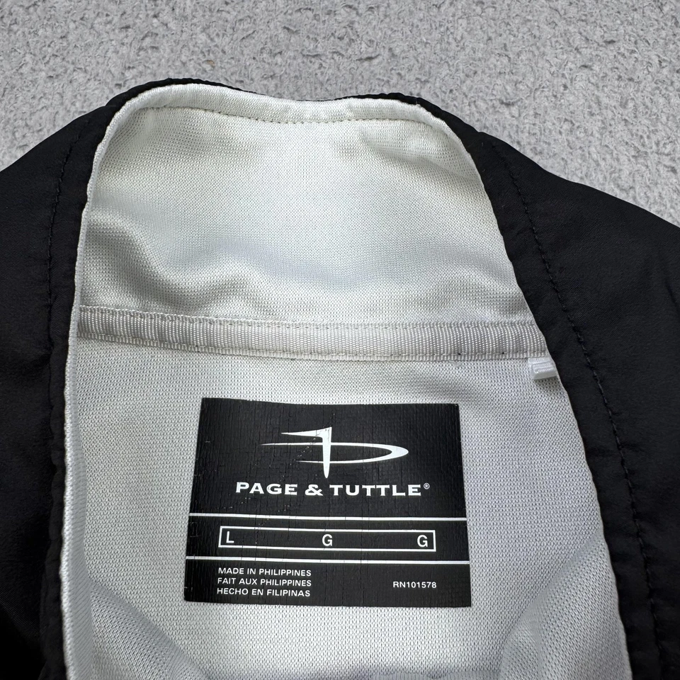 Chaleco de golf Page & Tuttle para hombre grande blanco negro cuarto cremallera punto Mallard GC Foto 4 de 4