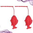 2pcs Creative Fish Shaped Tea Strainer Practical Tea Filter Red Tea Filter