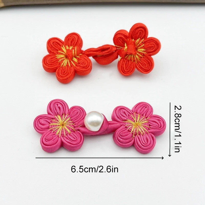Chinese Frog Closure Buttons Plum Flower Knot Fastener Sewing Accessories - Image 2 of 4