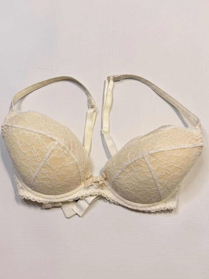 Sujetador Aubade Paris para mujer 34B marfil encaje con aros push up ajustable copa K118 B Foto 4 de 4