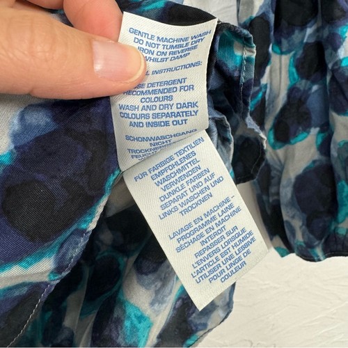 Boden blusa blusa blu misto seta maculata manica 3/4 donna 4 camicie top casual - Foto 7 di 11