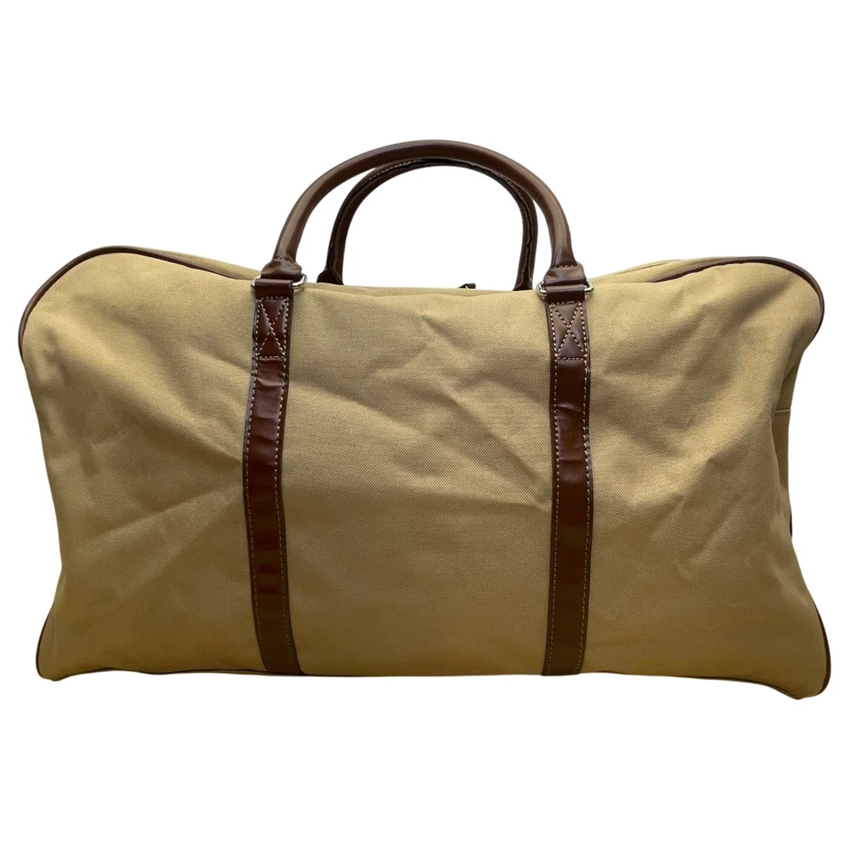 Ralph Lauren Mens Beige & Brown Canvas With Shoulder Strap Travel Duffle Bag - Image 3 of 4