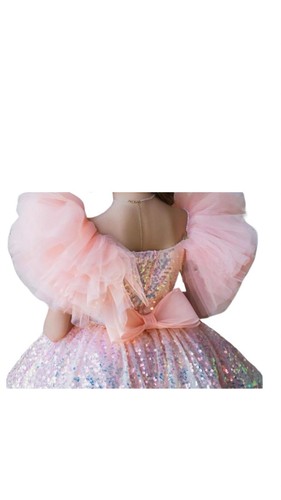 Kids Formal sequined Dress, Flower Girl, Bday Party Kids Dress, Pageant Size-6 - Picture 4 of 4