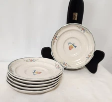 Set 6 Vintage International China Stoneware Marmalade Strawberry Goose 6” Plates