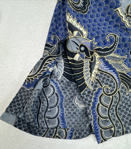 Vintage Mirota Batik Mens Shirt Blue Button Up Paisley Size LG. Free Shipping - Picture 11 of 11