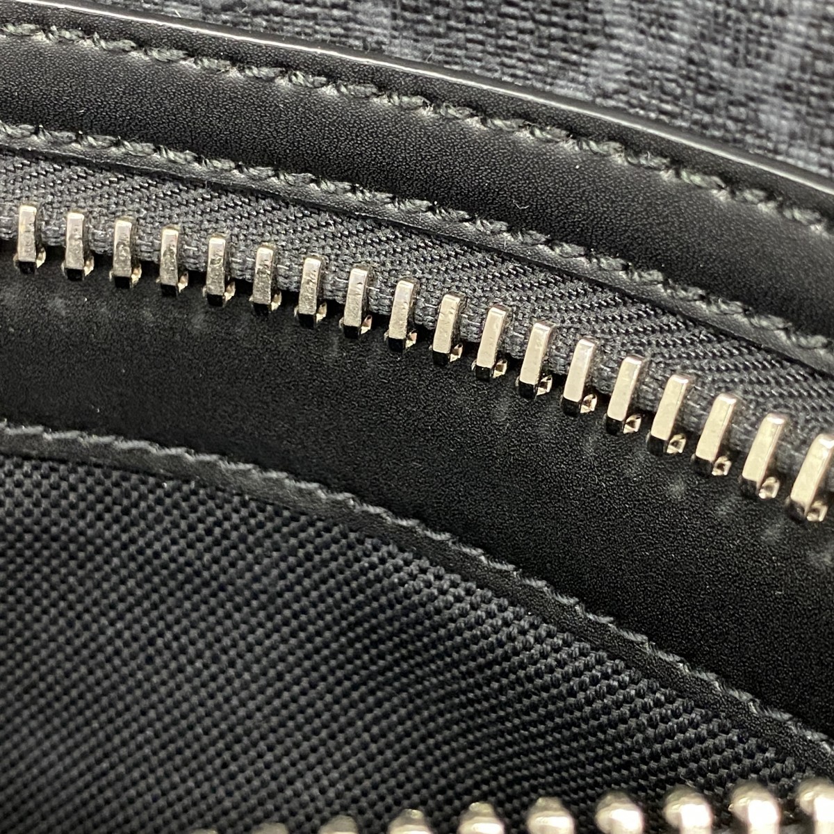 Auth [6ba1305-k] GUCCI Waist bag GG Supreme/Sherry Line 474293 PVC Black Sil... thumbnail 6