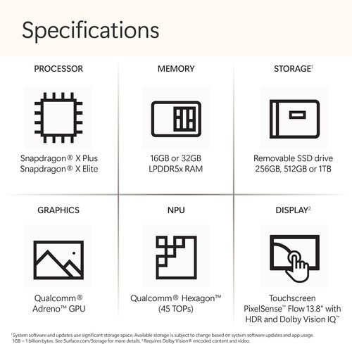 Microsoft Surface Laptop 7 13.8" Copilot+ Snapdragon X Elite 16GB RAM 1TB SSD - Picture 12 of 12
