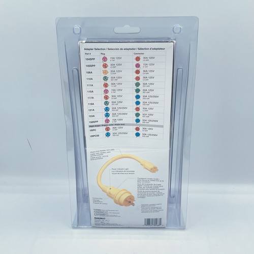 ADAPTADOR COLETA BARCO MARINCO 30A MACHO A 15A HEMBRA 125V (1) - Imagen 3 de 4