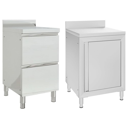 Gastro Küchenschrank Edelstahl Arbeitsschrank Schrank mehrere Auswahl vidaXL - Bild 7 von 101