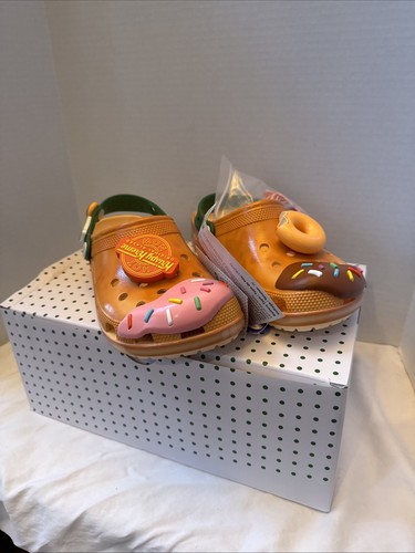 Crocs x Krispy Kreme Limited Edition Golden Hour Slides Shoes Size 7 M/9 W NEW - Picture 14 of 15
