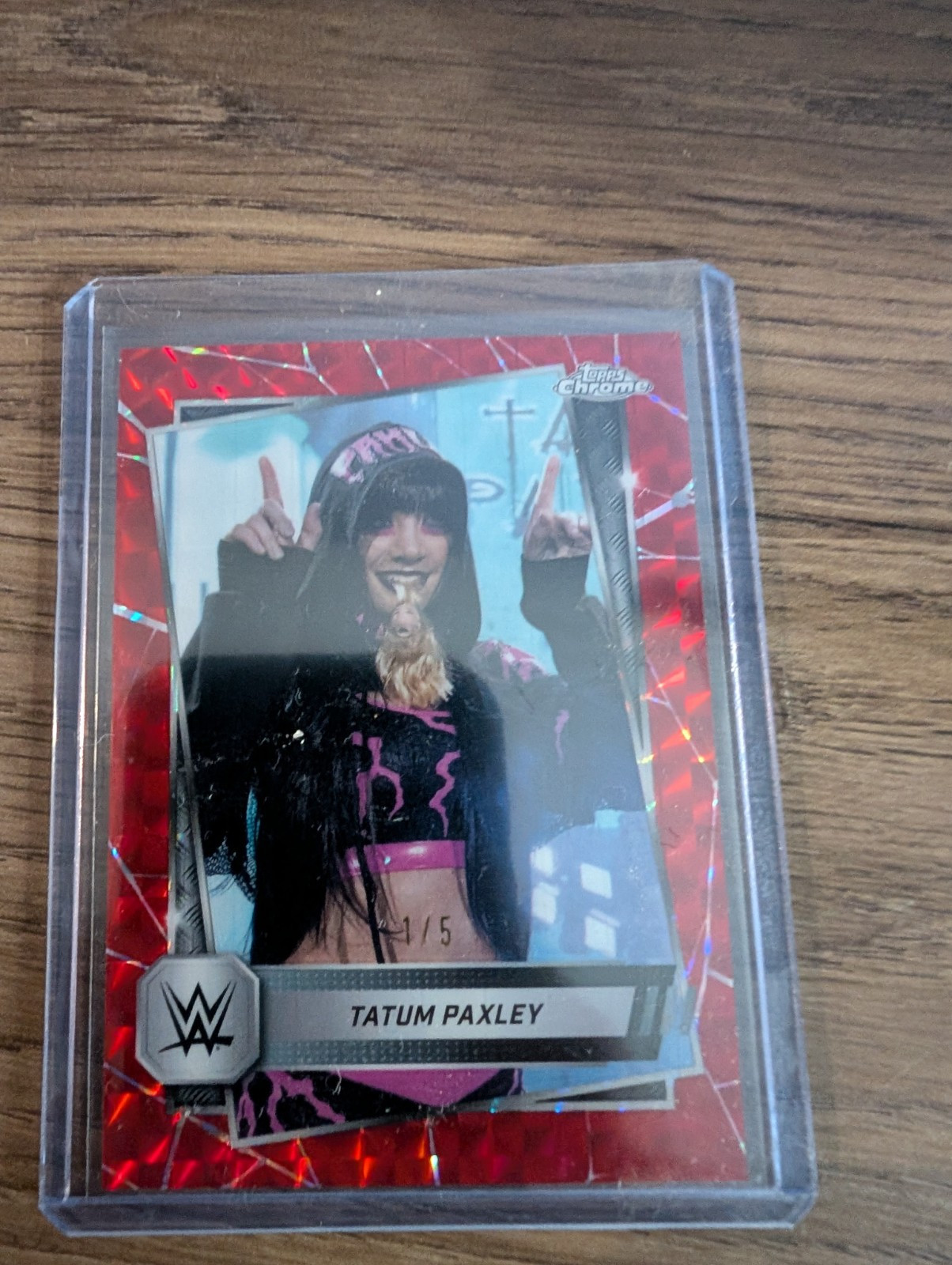 2025 WWE NXT TOPPS CHROME TATUM PAXLEY RED GEOMETRIC REFRACTOR #1/5 - BOOKEND