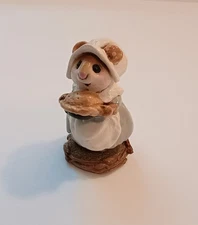 1984 Wee Forest Folk Mouse Figurine, Prudence Pie Maker, Annette Petersen M-119
