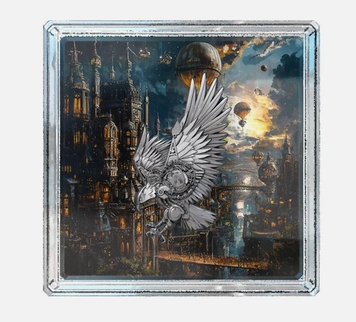 2025 Steampunk Allegiance Series Mech Eagle 2oz 999 Silver Coin #199 /199 Sealed - Picture 6 of 8