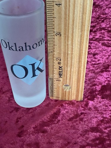 Bicchiere smerigliato alto 4" con stampa "Oklahoma OK". - Foto 6 di 6