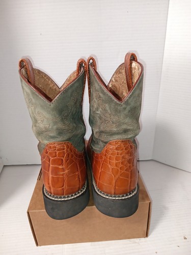 Ariat Boots Fatbaby US 11B Buffalo Teal Leather Cowgirl Western Round Toe New - Picture 4 of 5
