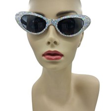 Vtg Dyce Cat Eye Sunglasses Glitter Frame Y2K Party Retro Glam Festival Shades