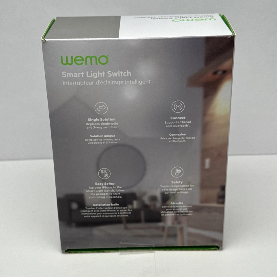 WEMO Wi-Fi Smart Light Switch Apple Home Kit White New Sealed - Image 2 of 4