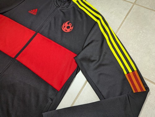 Adidas Men's Large Phoenix Rising FC Soccer USL Black Full Zip Jacket Primegreen - Picture 4 of 8