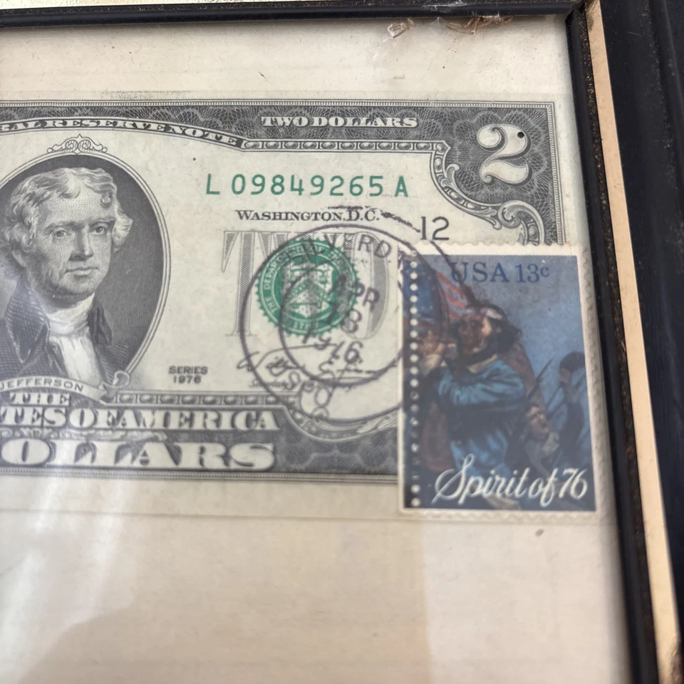 1976 $2 Two Dollar Bill - Stamped 4/13/1976 PCGS 63 PPQ FDOI 2 Consecutive SN V3 - Image 2 of 4