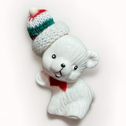 4 Adornos de Navidad de Oso Polar de Porcelana “Adornos de Oso de Nieve” - Imagen 2 de 5