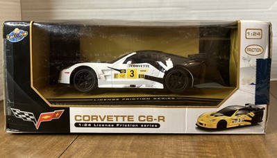 Chevrolet C6-R Corvette License Friction Series 1:24 Scale White Black Toys GM