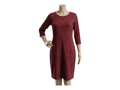 Weird Fish Shift Dress With Pockets Boatneckline Wine Colour Size 12