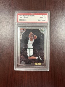 1998 PAUL PIERCE TOPPS CHROME ROOKIE RC CARD # 135 PSA 9 MINT HOF 