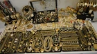 NICE High End Antique Estate Costume Jewelry Lot Vintage Gold Plate Signed 522Pc
