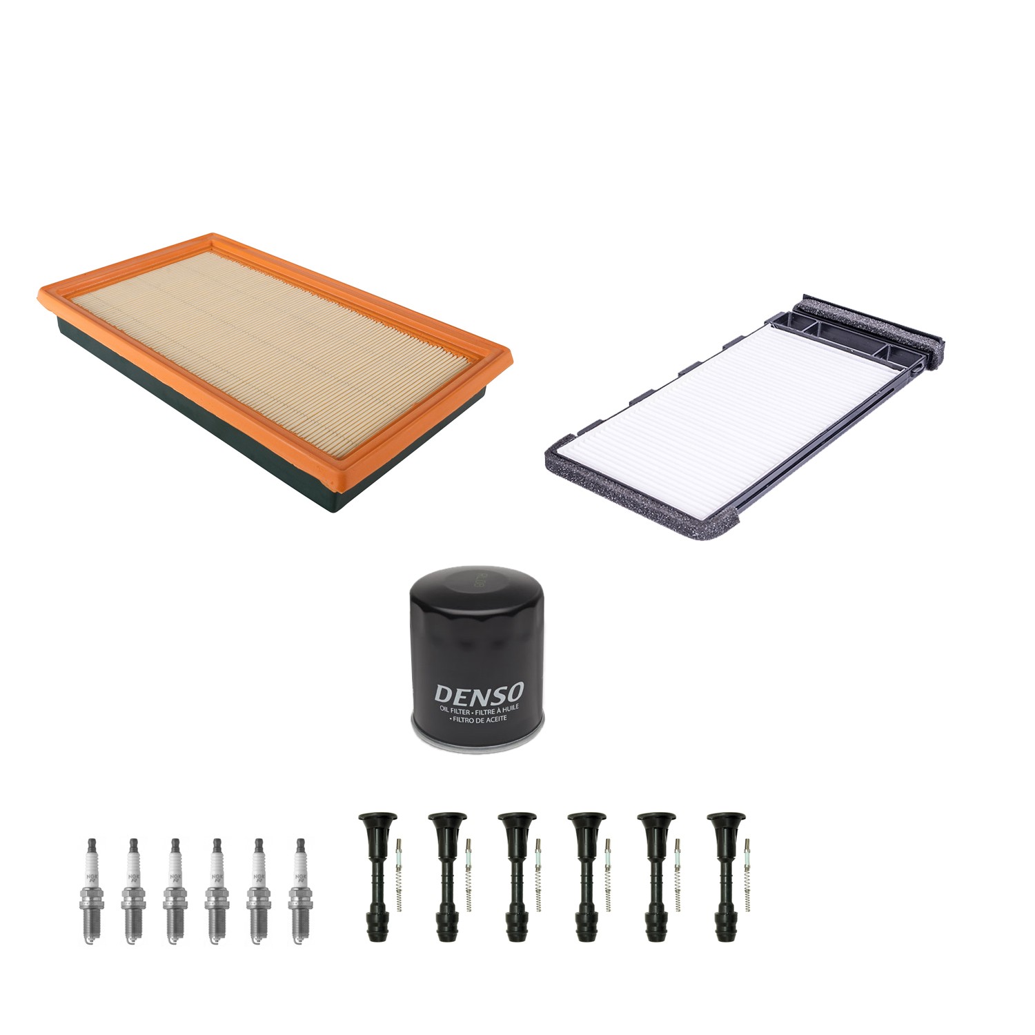 Denso Tune Up Kit NGK 6 Spark Plugs and Boots Kit for Pathfinder QX4 V6 4WD RWD